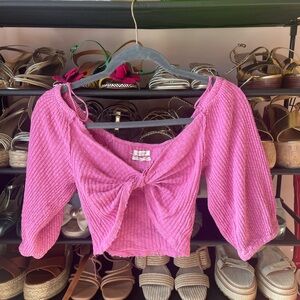 Urban Outfitters Pink Ribbed Crop Top